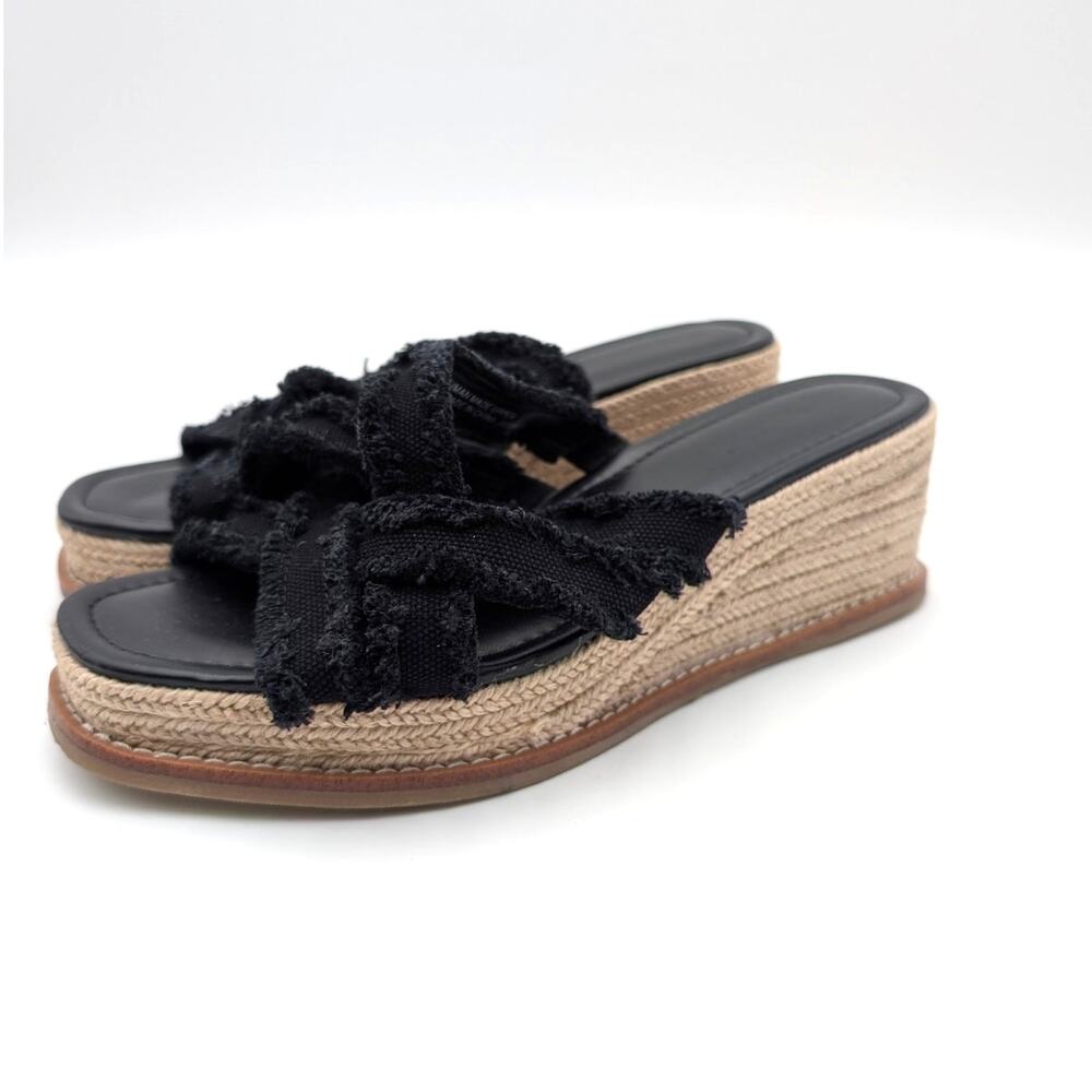 Splendid Danna Espadrille Wedge Sandals Women's Black Size US7 EU37.5